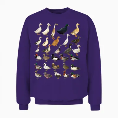 Tableau D'identification Des Espèces Et Races De Canards Manche Longue Unisex Sweatshirt - Purple