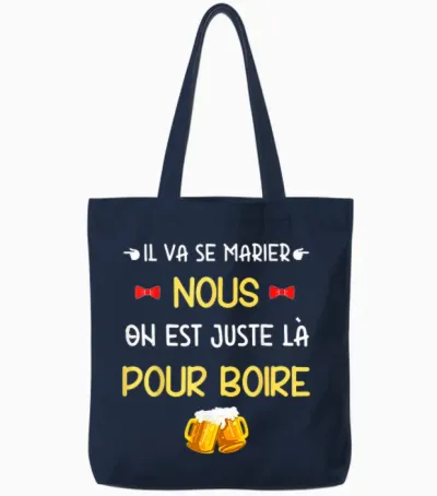 Evg Humour – He Gets Married, We Drink! Tote Bags - Navy