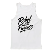 Rebel with Purpose Unisex Tank Top - White – 1