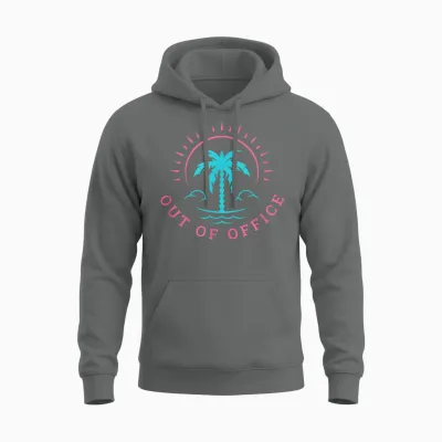 Retro Out of Office Summer Beach Holiday No Work T-Shirt, Black, S Unisex Hoodie - Graphite Heather