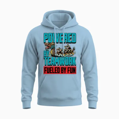 Dragon Boating Powered by Teamwork Water Sports Unisex Hoodie - Light Blue