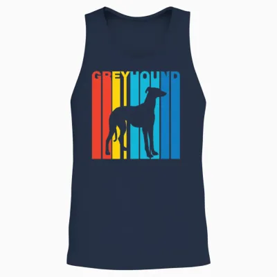 Retro Greyhound Unisex Tank Top - Navy