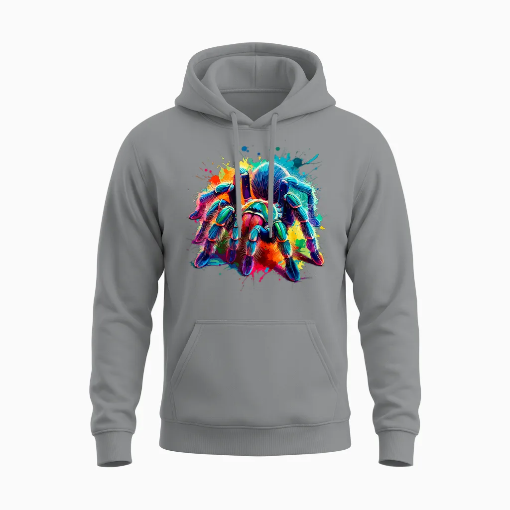 Bunte Splash-Art-Vogelspinnen-Spinnen-Vogelspinnen-Liebhaber Unisex Hoodie in Sport Grey