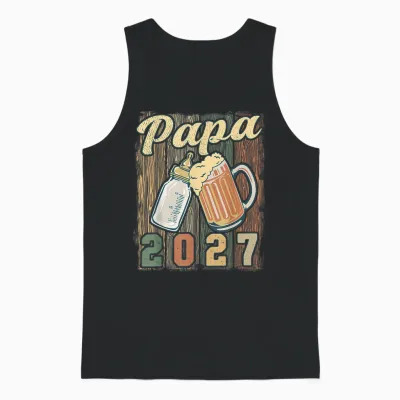 Papa 2027 Nouveau Papa Futur Papa Bientôt Papa Unisex Tank Top - Black