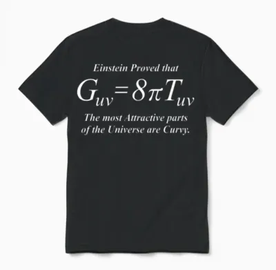Einstein Field Equation (humor, White for Dark Unisex T-Shirt - Black