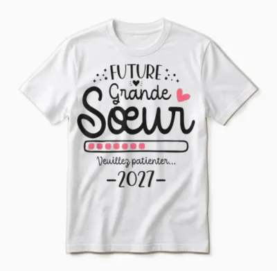 Future Grande Sœur 2027 - Annonce Tu Vas être Grande Sœur Unisex T-Shirt - White