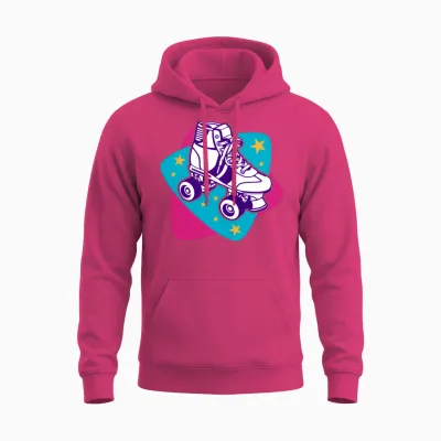 Roller Skate - Retro Skate Disco Unisex Hoodie - Heliconia