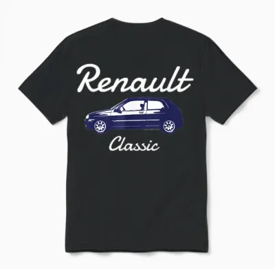 Renault Clio Car Classic Hatchback Unisex T-Shirt - Black