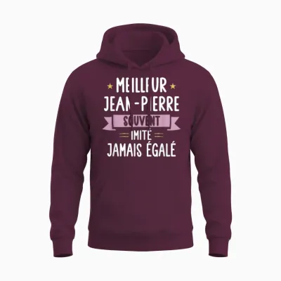 Unique Man Gift Humour Personalised Name Jean-Pierre T-Shirt, Black, S Unisex Hoodie - Maroon