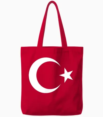 Türkei T-Shirt Türkische Flagge Türkisch Bayragi, Ay Yildiz Tote Bags - Red
