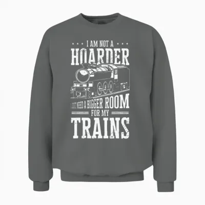 Train Model Railroad Builder Locomotive Train Fan Unisex Sweatshirt - Graphite Heather