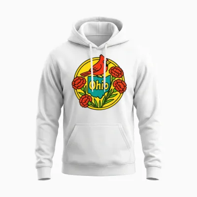 Retro Ohio Unisex Hoodie - White