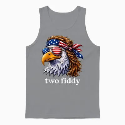 Funny Patriotic Eagle Two Fiddy 4th of July Anniversary Us Unisex Tank Top - Sport Grey