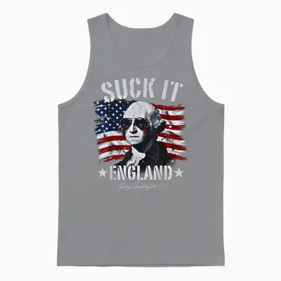 Suck-It England Funny 4th of July George Washington 1776 Unisex Tank Top - Sport Grey