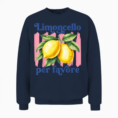Italienischer Limoncello per Favore Zitrone Amalfiküste Zitrusfrüchte Unisex Sweatshirt - Navy