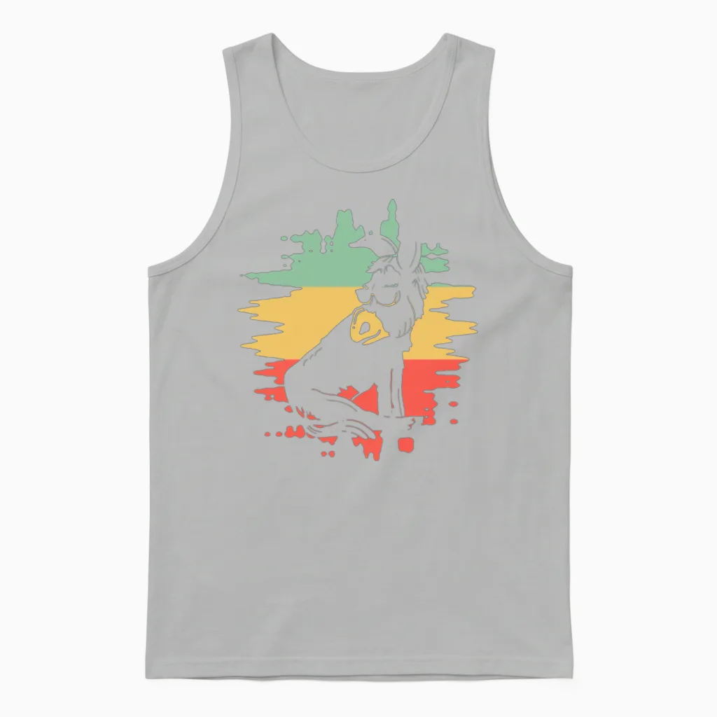 Cool Retro Donkey Unisex Tank Top in Ash