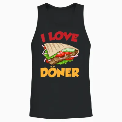 Ich Liebe Döner Kebab Fleisch Döner T-Shirt, Black Unisex Tank Top - Black