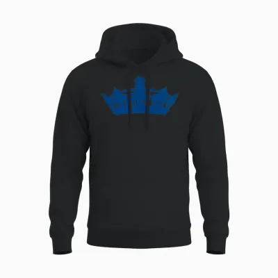 Blue Crown Unisex Hoodie - Black