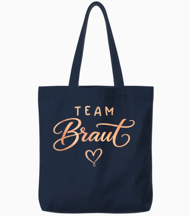 Jga T-Shirt Frauen Junggesellenabschied Poltern Team Braut Tote Bags in Navy