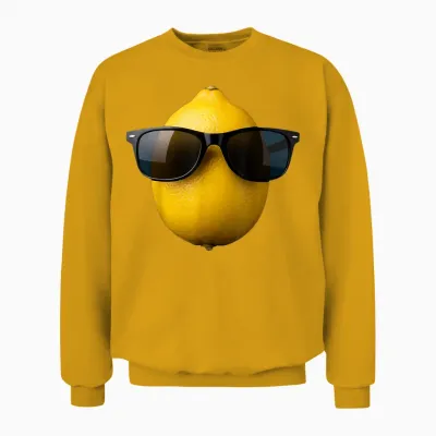 Coole Zitrone Trägt Sonnenbrille Lustiges Obst Unisex Sweatshirt - Gold