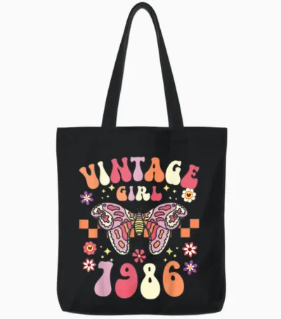 40 Years Vintage Woman Birthday 1986 Tote Bags - Black