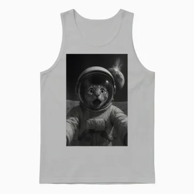 Katze Astronaut Auf Dem Mond Lustige Weltraum Katze Unisex Tank Top - Ash