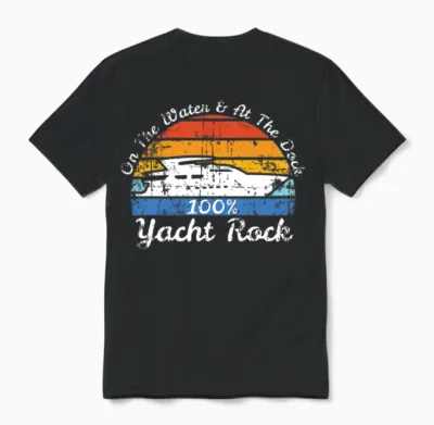Distressed Retro Yacht Rock Unisex T-Shirt - Black