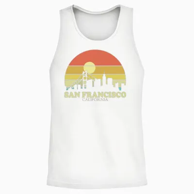 San Francisco Sunset Unisex Tank Top - White