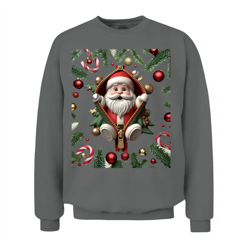 Funny Santa β Christmas Gift Unisex Sweatshirt - Graphite Heather