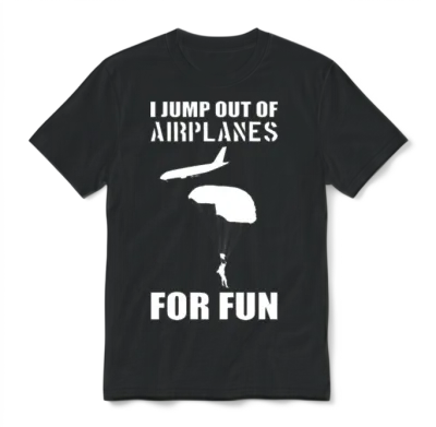 Funny Skydiving Skydiver Unisex T-Shirt - Black