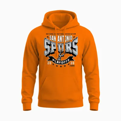 Nba Officiel 2026 Playoffs San Antonio Spurs Next Unisex Hoodie - Safety Orange