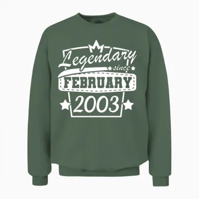 February 2003 Retro Unisex Sweatshirt - Military Green