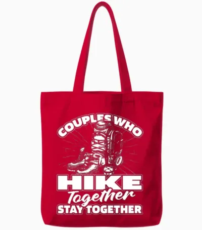 Hiking Hike Couple Tote Bags - Red
