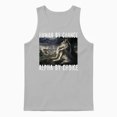 I Heart Werewolfs Alpha Funny Cringe Werewolf Wolf Meme T-Shirt, Black Unisex Tank Top - Ash