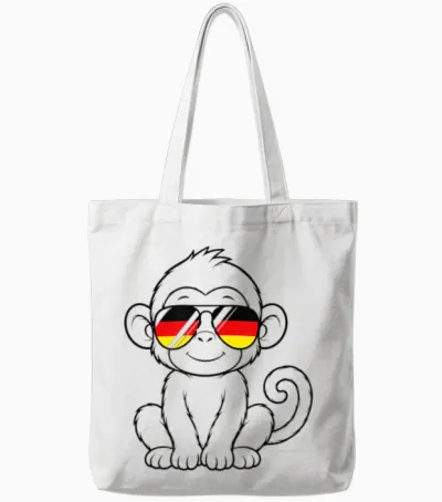 Deutsche Flagge Affe Deutsch Deutschland Affen Tote Bags - White