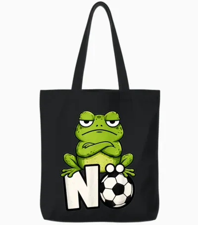 Nö Frosch Fußballmuffel Anti Fußball Humor Tote Bags - Black