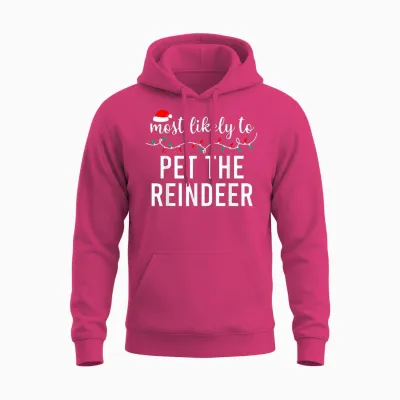 Most Likely to Christmas Matching Family Pajamas Funny Unisex Hoodie - Heliconia
