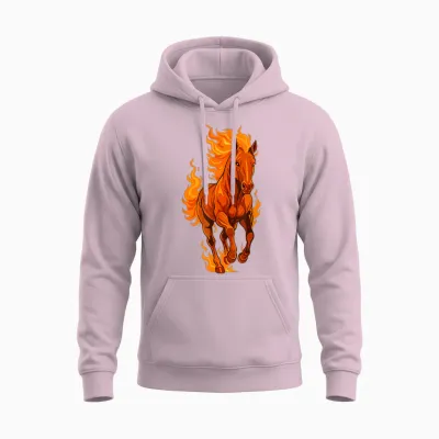 Fire Horse Chinese New Year 2026 Moon Star Sign Festival Unisex Hoodie - Light Pink