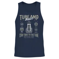 Vintage Vacuum Tube Guitar Amplifier Tube Amp Unisex Tank Top - Navy – 2