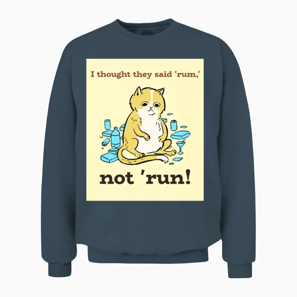 Funny Animal T-Shirt Design, Fitness and Wellness Unisex Sweatshirt in Dark Heather