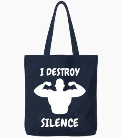 Funny Gym Tote Bags - Navy