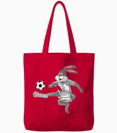 Osterhase Fußball Kaninchen Hase Ostern Tote Bags - Red