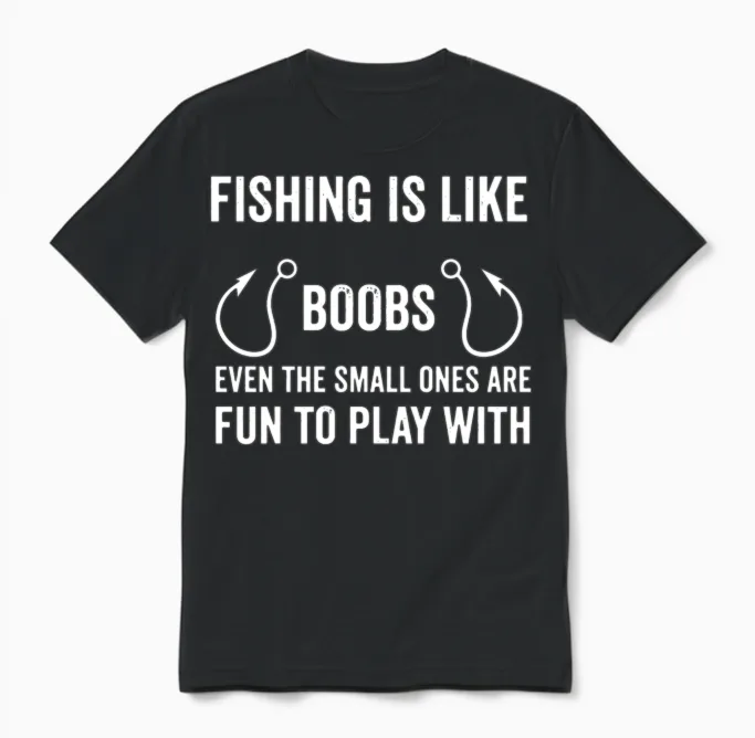 Funny Fishing Unisex T-Shirt in Black