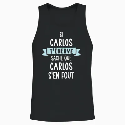 Gift Man Humor Name Personalized Carlos T-Shirt, Black, S Unisex Tank Top - Black