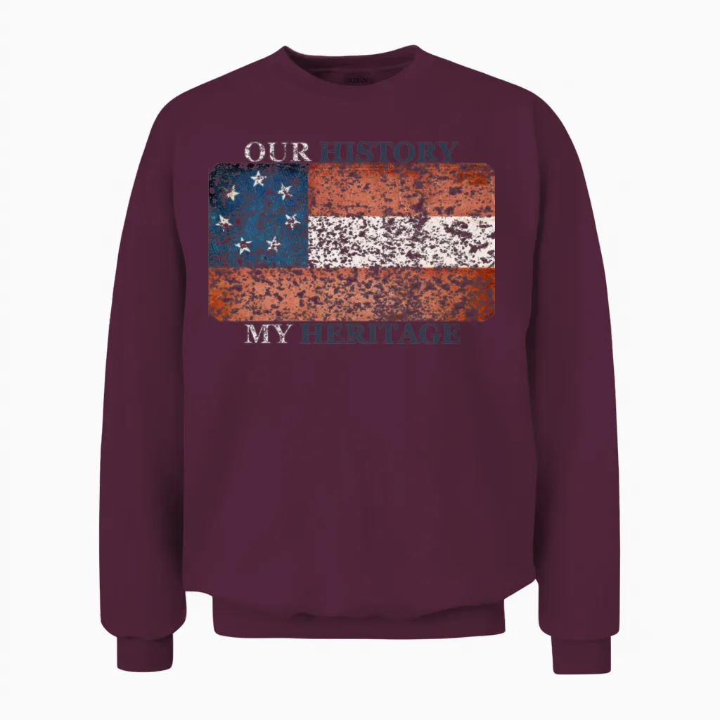 Stars and Bars Unisex Sweatshirt in Maroon