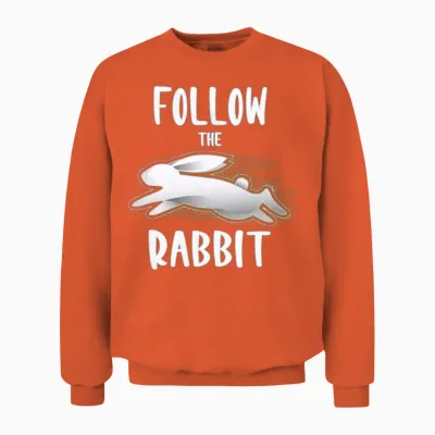 Follow the White Rabbit | Bunny Rabbit Unisex Sweatshirt - Orange