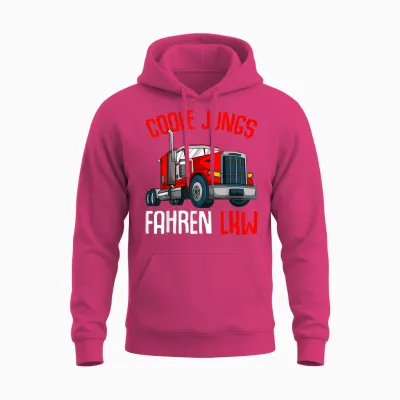 Coole Jungs Fahren Lkw Fahrer Trucker Kinder Jungen Unisex Hoodie - Heliconia