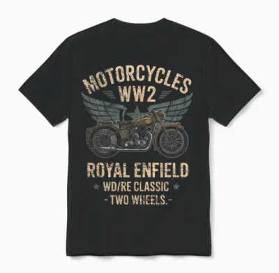 Royal Enfield Wd/re Classic Motorrad Ww2 Langarmshirt Unisex T-Shirt - Black