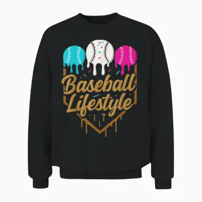 Baseball Lifestyle 101 Apparel Youth Baseball Unisex Sweatshirt - Black