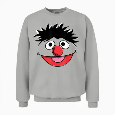 Sesame Street Ernie Retro Sketch Face Unisex Sweatshirt - Ash
